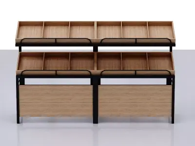Stall model slat wall display rack Low-poly 3D model