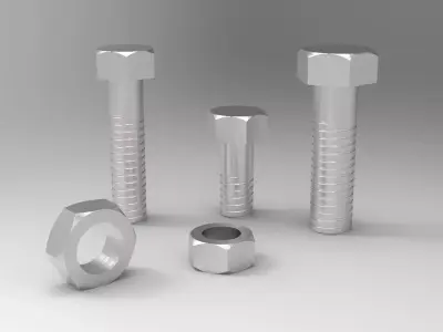 Screws and nuts 3D model