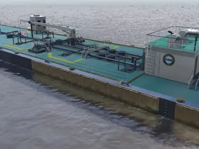 KSM barge 3d model Low-poly 3D model