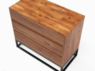 Logan Industrial 3-drawer Dresser by West Elm 3D model