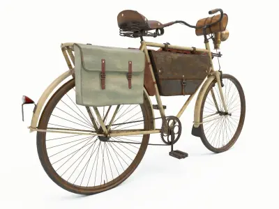 Vintage swiss army bicycle Low-poly 3D model