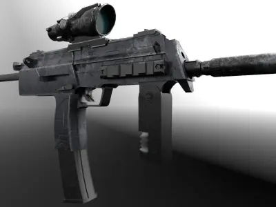 MP7 gun Low-poly 3D model