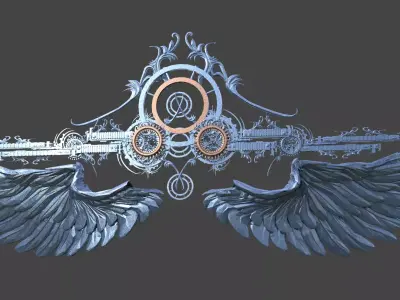 Akhenaten wings Low-poly 3D model