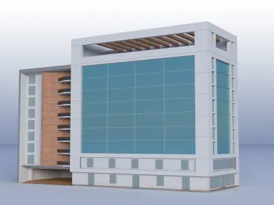 Commercial Building  Low-poly 3D model