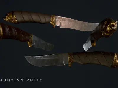 Hunting Knife BEAR Low-poly 3D model
