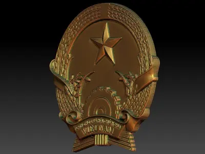 1 Vietnam national emblem CNC Relief Model 3D print model purchase