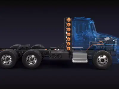 Hydrogen Semi-Truck Chassis X-Ray 3D model