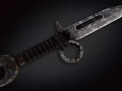 Craft knife post-apocalyptic PBR game readey Low-poly 3D model