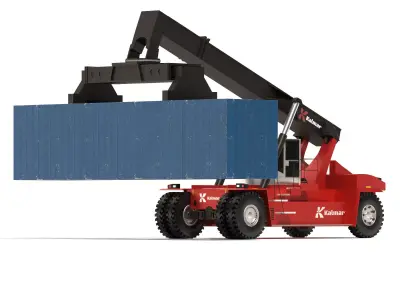 Real-Scale Reach Stacker  Low-Poly 3D Model Game Ready Low-poly 3D model