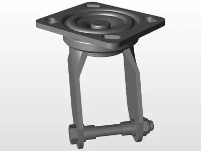 150 HD Castor swivel wheel Urethane Free 3D model