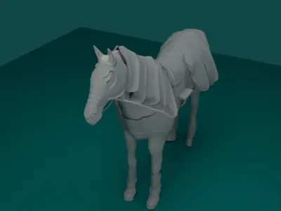  Medieval War Horse - 3D Model Free low-poly 3D model