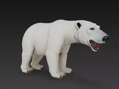 Polar Bear 3D Model Basic - Low Poly Simple Low-poly 3D model