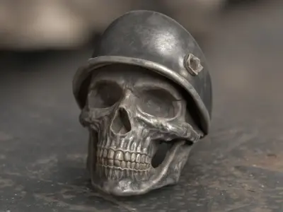 Soldier Skull Ring 3D print model