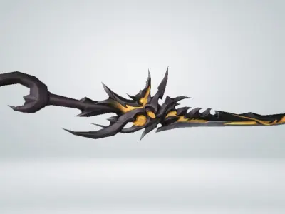 Futuristic Sword Low-poly 3D model 10