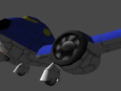 Cartoon airplane Free low-poly 3D model