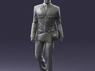 Male pilot in uniform 0296 3D Print Ready 3D print model
