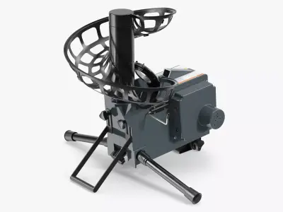 Baseball Catapult Pitch Trainer Grey 3D model