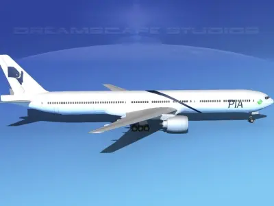 Boeing 777-300 MP Pakistan Airlines 3D model