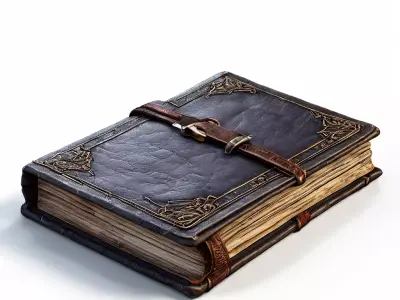 Antique Leather Bound Book 3D Model Low-poly 3D model