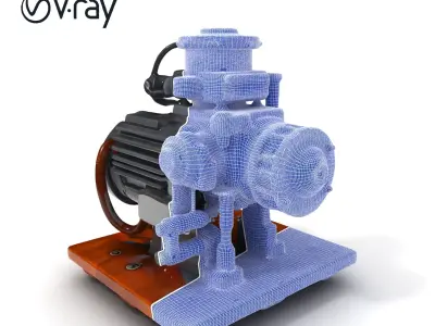Industrial Compressor D Model Pack Low-poly 3D model