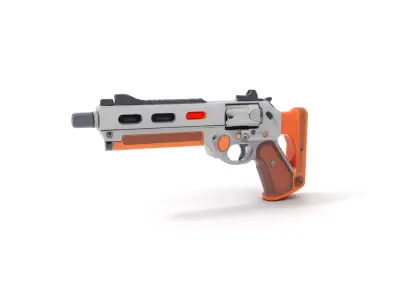 Modern Orange Blaster model pack Low-poly 3D model