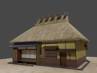 Typical Japanese 18th century private house 3D model