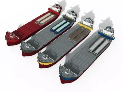 Heavy Lift Vessel lowpoly Low-poly 3D model