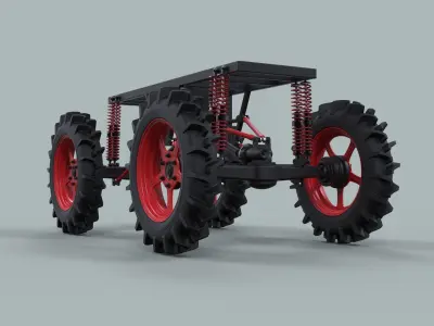 Chassis of Hill and Hole truck 3D model