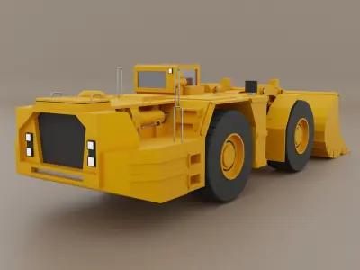 Underground Mining Loader Heavy Vehicle Low-poly 3D model
