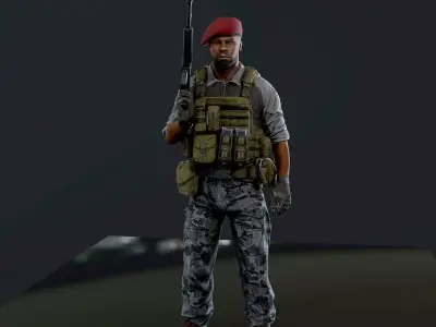 Mercenary Low-poly 3D model