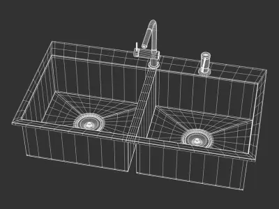  Stainless Steel Double Bowl Kitchen Sink Model, Dark Grey 