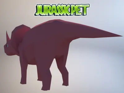 Centrosaurus jurassic pet Low-poly 3D model
