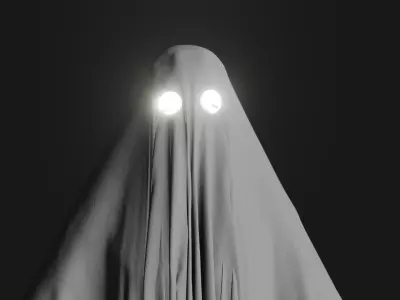 Highpoly ghost  Low-poly 3D model
