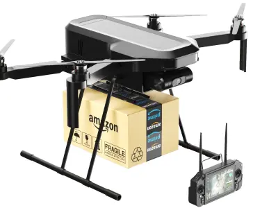  Detailed Delivery Drone Black 