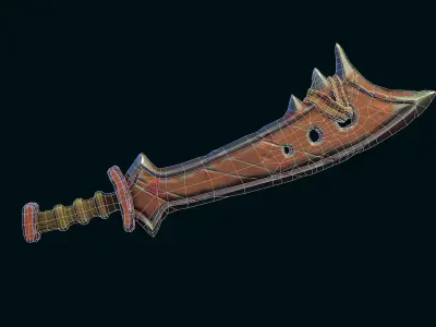Stylized Lizard Sword PBR low-poly PBR-SPEC-GLOSS Low-poly 3D model