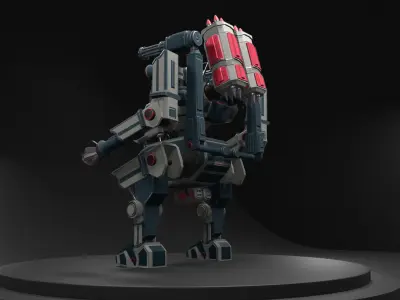 3d Fighting Robot Low-poly 3D model