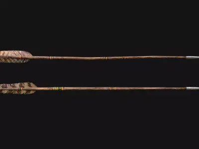 Medieval Wooden Bow Arms Archer Knight Armory Low-poly 3D model
