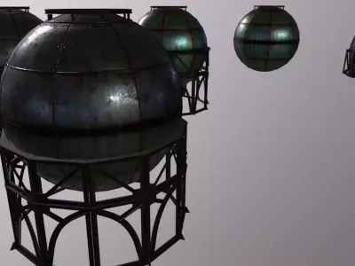 Machine Geosphere Low-poly 3D model