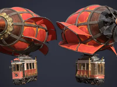 Steampunk Airship 3D model from CGTrader