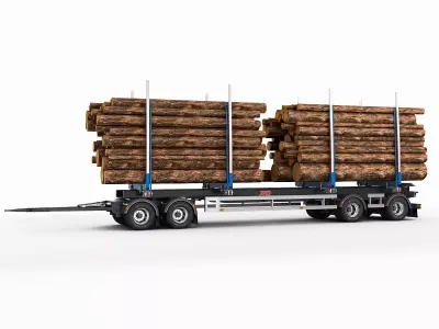 Timber Trailer JYKI 3D model