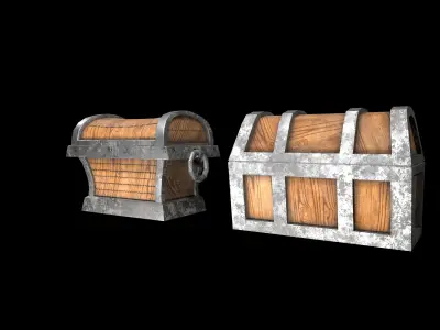 Treasure Chest Low-poly 3D model