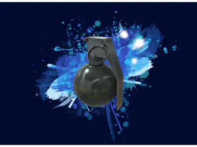 GRENADE 1 - M67 Tactical Grenade - 4K Game Ready Low-poly 3D model