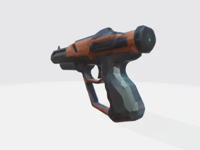 lowpoly scifi gun Low-poly 3D model