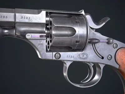  M1879 Reichsrevolver Low-poly 3D model