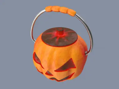 Jack-o-Lantern Scareface Bucket 3D model