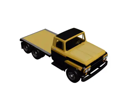 Early Vintage Flatbed Pickup Truck Antique Historical Vehicle 03 3D model