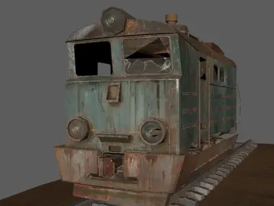 Abandoned train Low-poly 3D model purchase