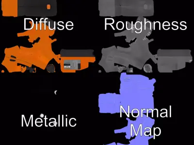 Orange Fuel Can model pack Low-poly 3D model