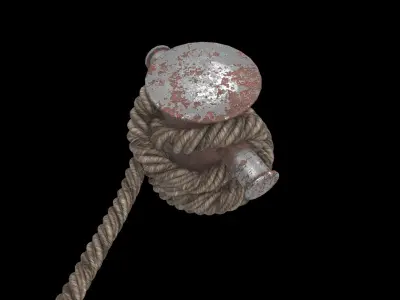 large rope and dock support 01 3D model