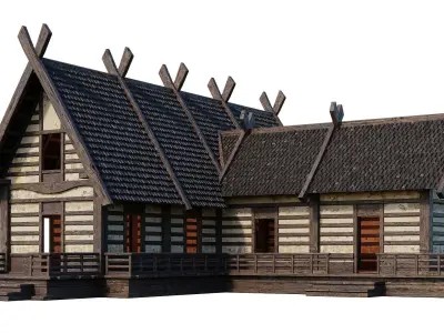 Old Medieval Building House 4K Textures GameReady 85 Low-poly 3D model